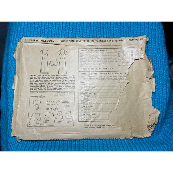 Simplicity Sewing pattern 1144 dress slip half slip 1940 size 16 bust 34 - Picture 7 of 11